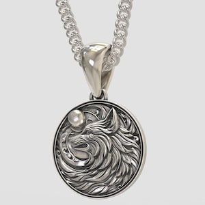 Oxidized Silver 925 Celtic Wolf Pendant | Handcrafted Aged Sterling Silver Celtic Wolf Necklace | Men&#39;s Wolf Pendant | Women&#39;s Wolf Pendant