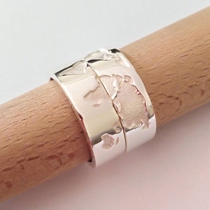 Silber 925 Handgemachte Erdkarte Ring, Silber Karte Ring, Globus Karte Ring, Herren Erdkarte Ring, Frauen Silber Erde Mar Ring, Ring des Reisenden