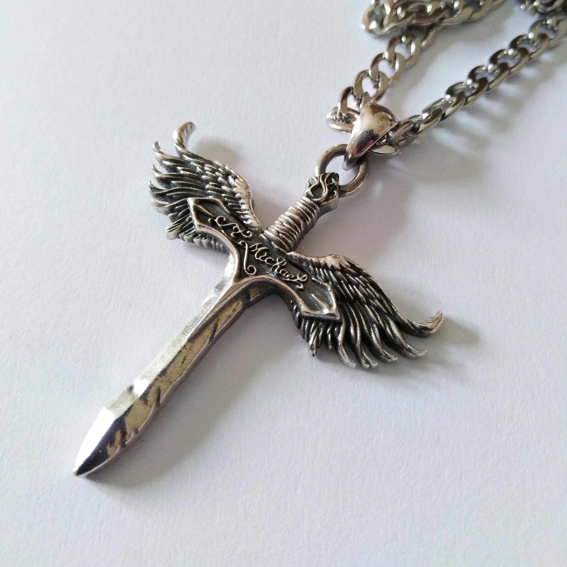 Oxized Silver 925 St Micheal Archangel Sword Pendant Handcrafted Silver 925 St Micheal Archangel Pendant Michael Archangel Sword Pendant - Etsy Oxized Silver 925 St Micheal Archangel Sword Pendant Handcrafted Silver 925 St Micheal Archangel Pendant Michael Archangel Sword Pendant - Etsy