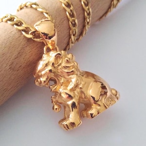 Gold Foo Dog Pendant | Sterling Silver Guardian Lion Pendant | Gold Foo Dog Jewelry | Men&#39;s Silver Foo Dog Pendant | Women&#39;s Gold Foo Dog