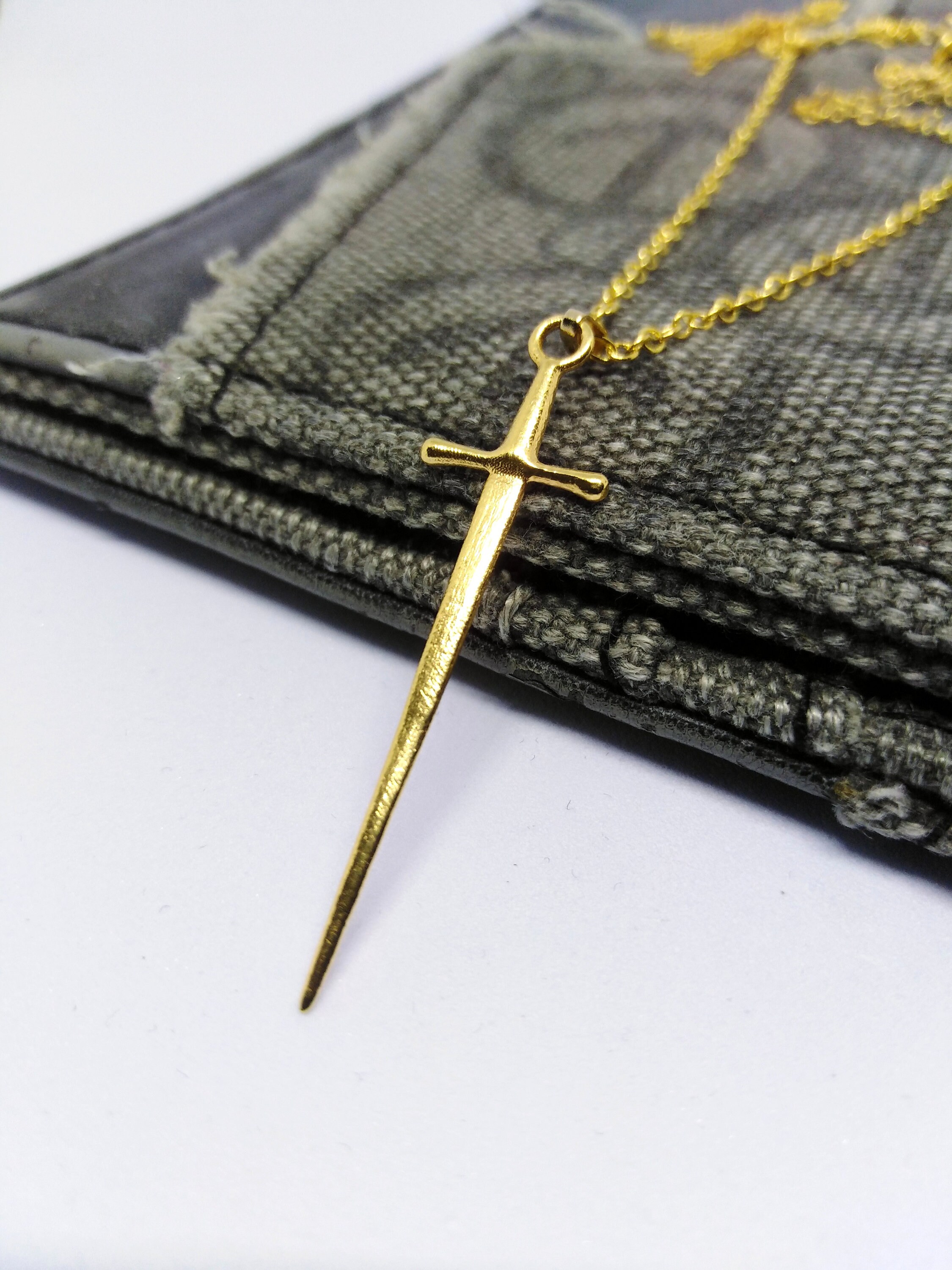 Sword Pendant Sword Necklace Gold Sword 