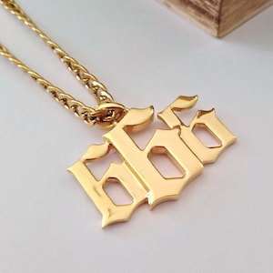 Yellow Gold 666 Pendant | Sterling Silver 666 Pendant | Gold 666 Necklace | Devil&#39;s Number Pendant | 666 Necklace | Men&#39;s Silver 666 Jewelry