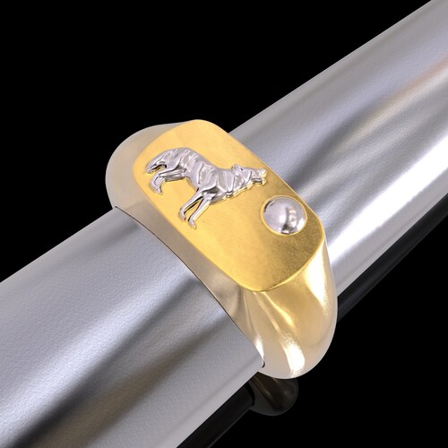 24K Gold Howling Wolf Ring, Wolf Ring, Gold Wolf Ring, Silver shops Wolf Jewelry, Gift for Him, Gold Signet Ring, Mens Silver Jewelry, Womens Ring