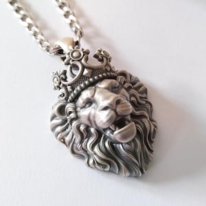 酸化シルバー 925 ライオンヘッドペンダント | シルバー 925 ハンドメイド ライオンヘッドネックレス | シルバー ライオンヘッドペンダント | メンズ エイジド シルバー 925 ペンダント