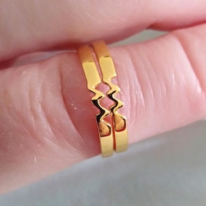 Gold Aquarius Ring | Handmade Silver 925 Aquarius Sign Ring | Aquarius Zodiac Sign Ring | Women Gold Astrology Ring | Men Gold Aquarius Ring
