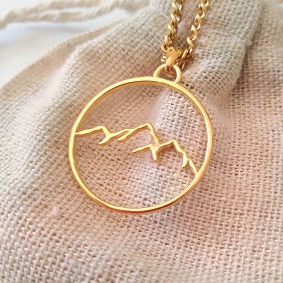 Rose gold 2024 mountain necklace