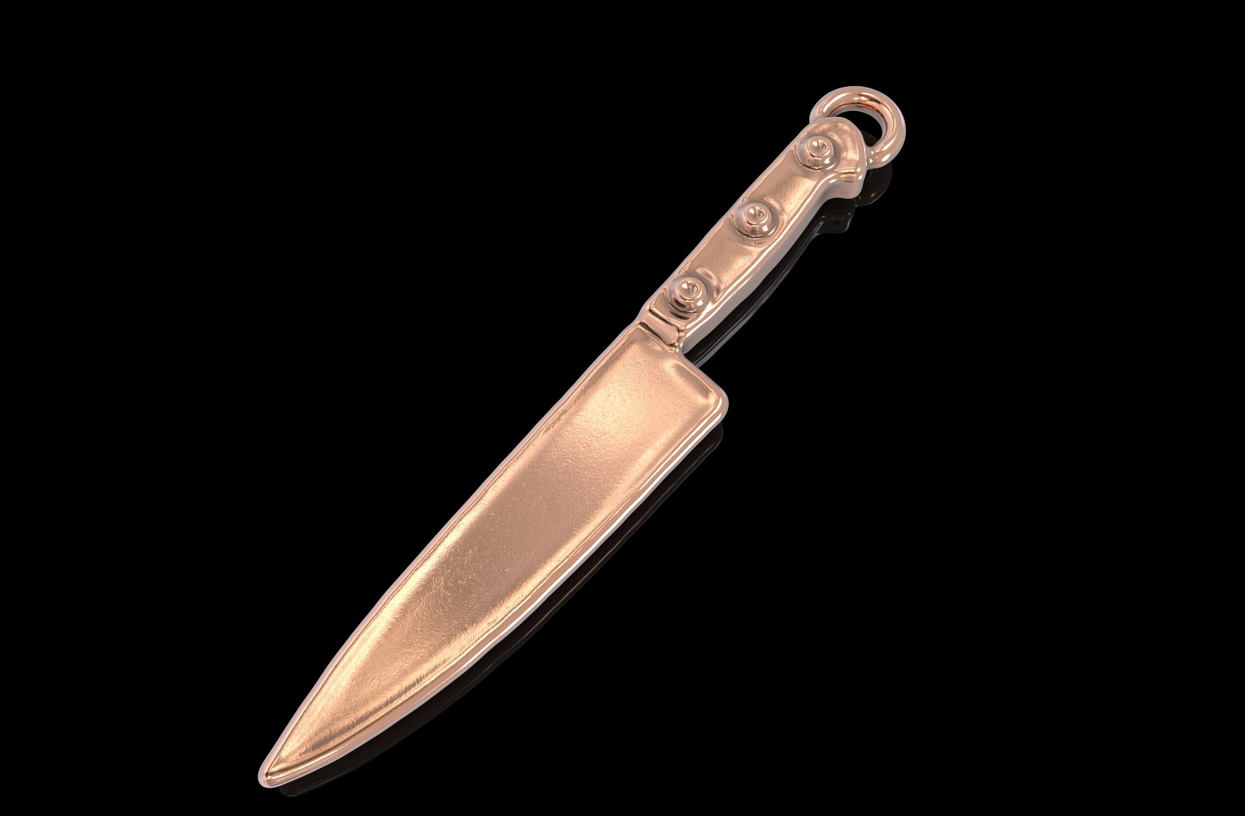 24K Gold Chef Knife Pendant Silver 925 Chef Knife Necklace Etsy