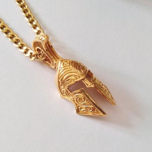 Gold Roman Helmet Pendant | Men&#39;s Sterling Silver Roman Helmet Necklace | Roman Jewelry | Gold Roman Helmet Pendant | Silver Helmet Pendant