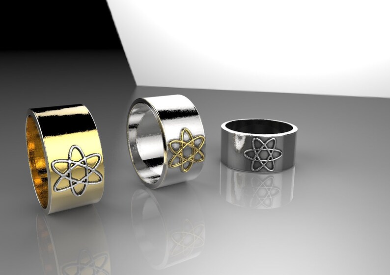 Atom Ring Atom Band Ring Science Ring Wedding Band Ring Etsy UK