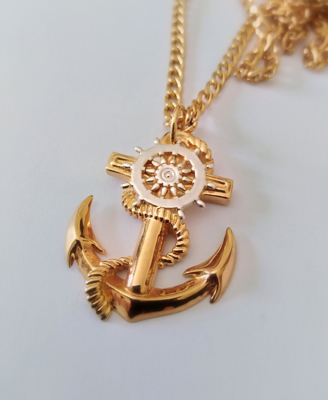 Nautical Gold Necklace - Gold Necklace - Nautical Jewelry - Aumaris Gold  Necklaces - Nautical Gold 