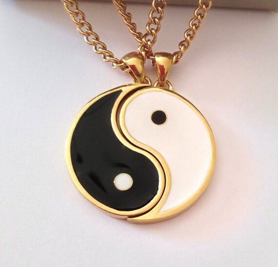 Mens gold yin yang best sale pendant