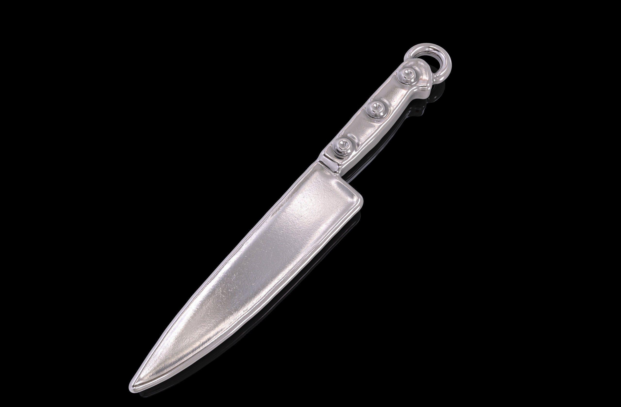 24K Gold Chef Knife Pendant Silver 925 Chef Knife Necklace Etsy