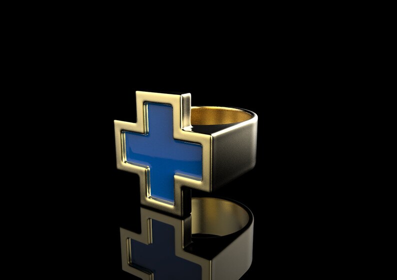 Silver Ring Plus Mens Ring gift Mens Silver Ring Cross Ring Positive Ring Plus Ring Positive Cross Valentines Day Mens Gold Ring