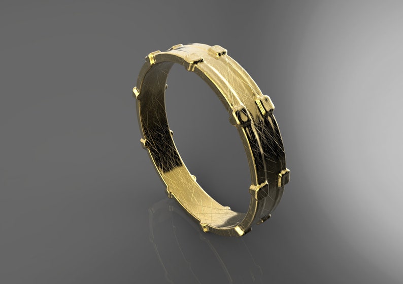 Unisex Band Ring Engagement Band Gold Ring Wedding Band Ring Unique Band Ring Steampunk Ring Unique Stargate Ring Stargate Band Ring