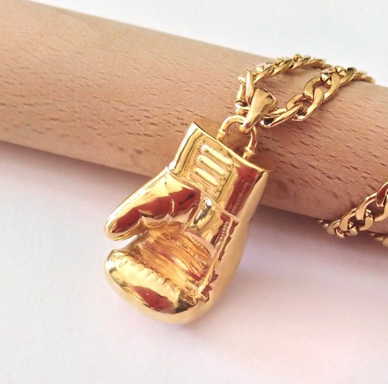 Gold Boxing Glove Necklace Silver 925 Boxing Glove Pendant Etsy