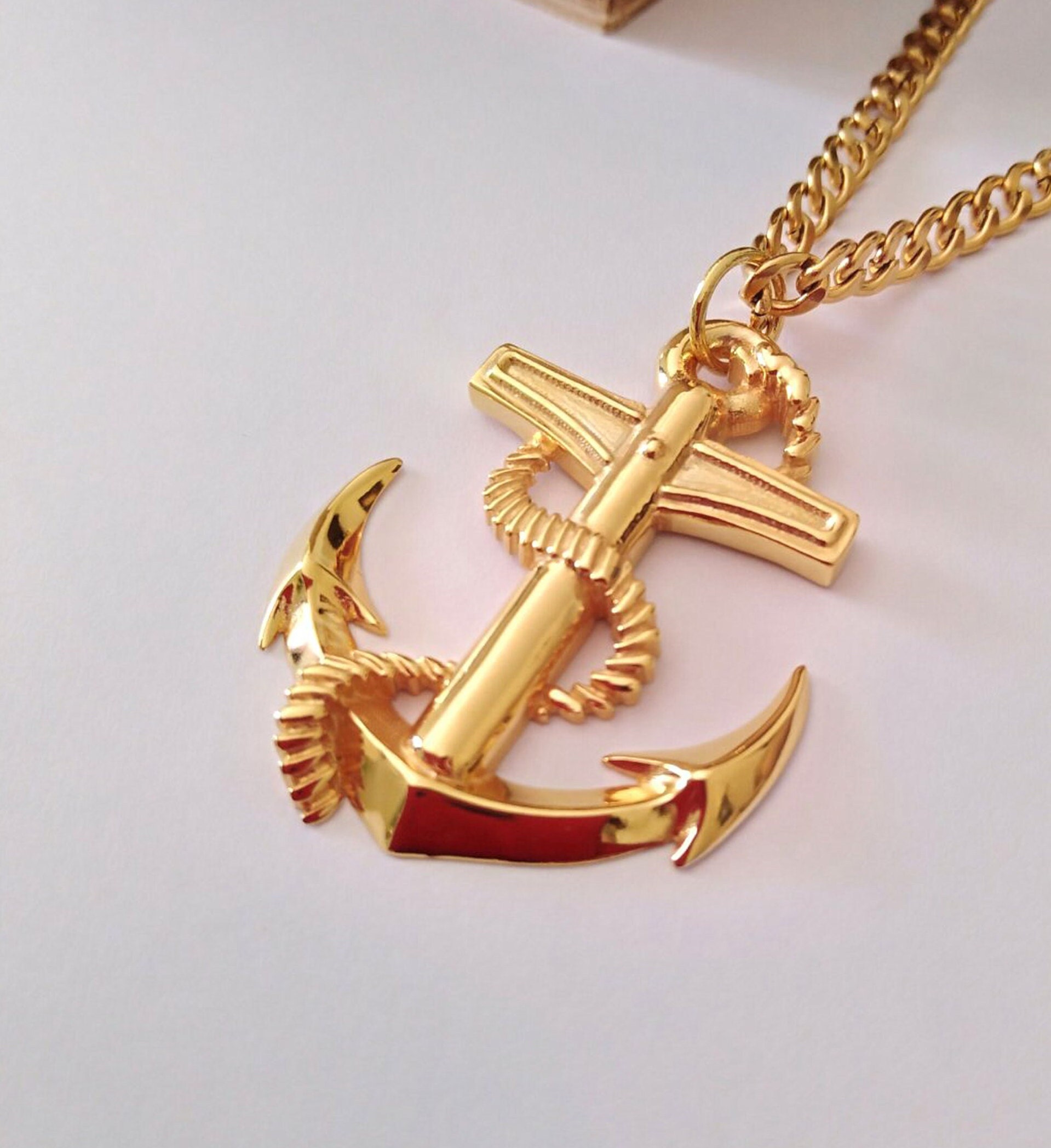 Buy the Midi Anchor Silver & Gold Necklace from British Jewellery Designer  Daniella Draper – Daniella Draper UK