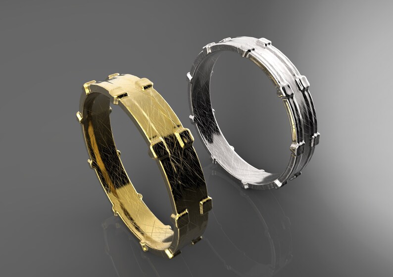 Unisex Band Ring Engagement Band Gold Ring Wedding Band Ring Unique Band Ring Steampunk Ring Unique Stargate Ring Stargate Band Ring