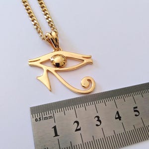 Yellow Gold Plated Eye of Horus Pendant | Silver 925 Egyptian Jewelry | Eye of Ra Charm | Eye of Horus Protection Amulet | Evil Eye Talisman image 7