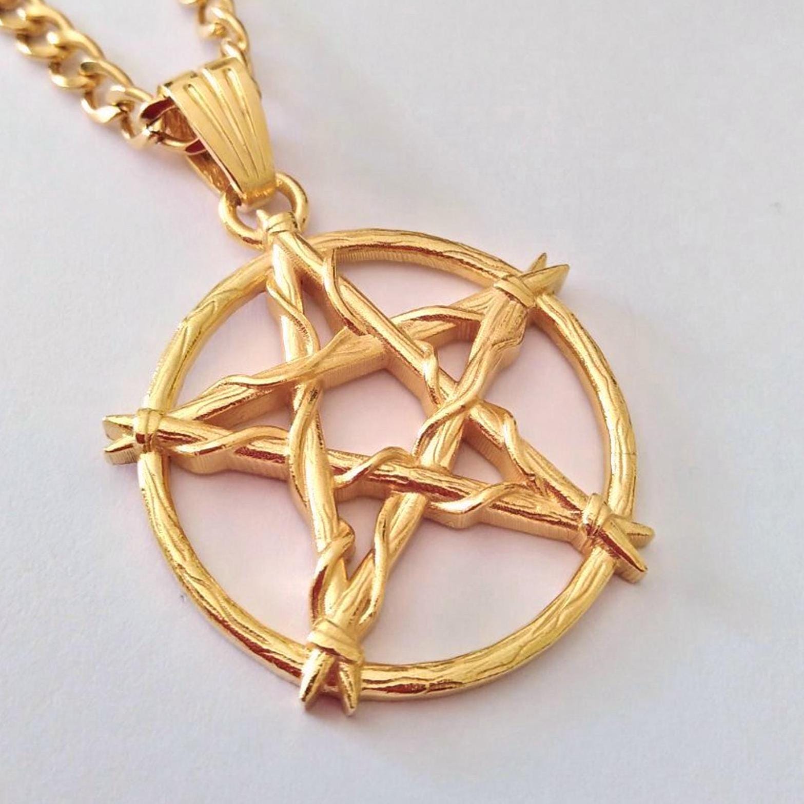 Collana Con Ciondolo Pentacolo Stella – Argento – Uomo/Donna – Misure Disponibili Varie