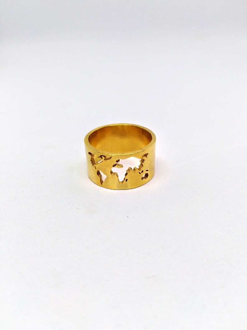 Unique World Map Ring Earth Map Ring Engraved Map Earth Etsy