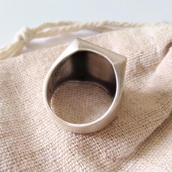 Oxidized Silver 925 Ag Silver Element Symbol Ring | Handcrafted
