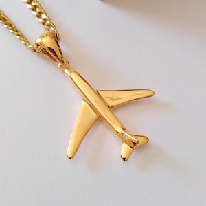 Yellow Gold Airplane Pendant | Handcrafted Silver 925 Airplane Pendant | Airplane Pendant | Women&#39;s Gold Airplane | Men Silver 925 Airplane