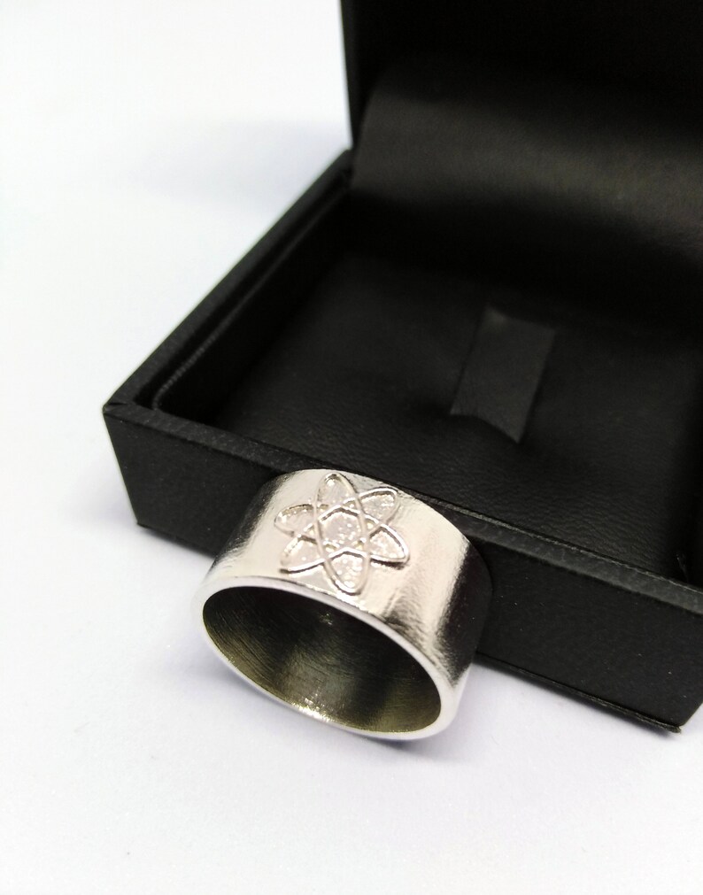 Atom Ring Atom Band Ring Science Ring Wedding Band Ring Etsy UK