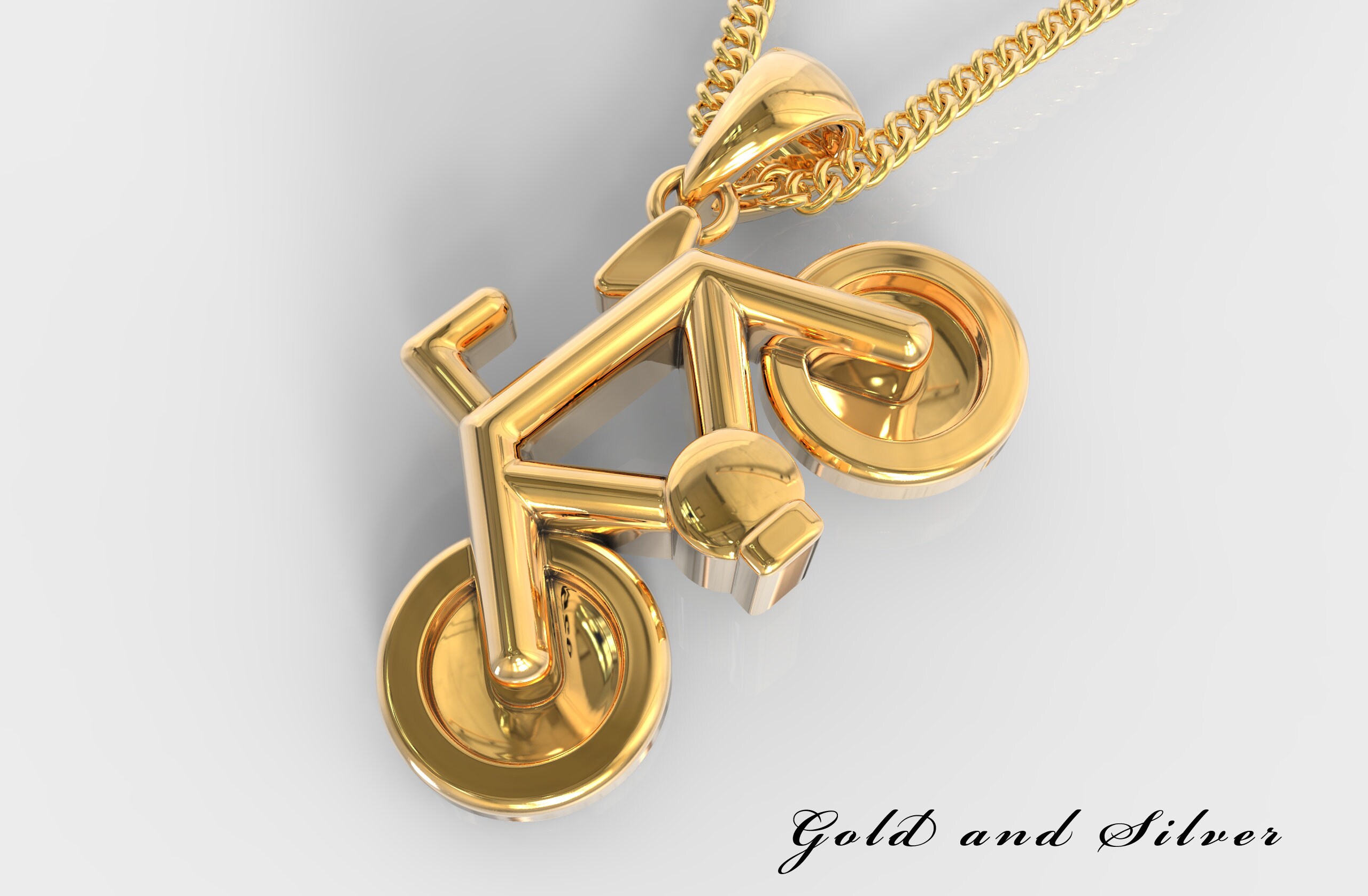 Gold bicycle pendant - .de