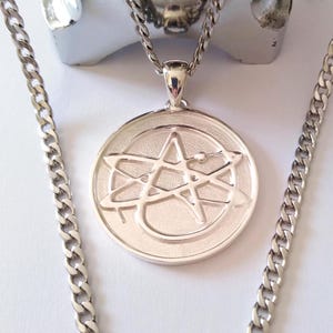 Yellow Gold Atheist Pendant | Silver 925 Atheist Necklace | Silver 925 Atheism Pendant | Men Gold Atheist Symbol Pendant | Men&#39;s Pendant