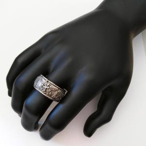 Oxidized Silver 925 St Michael Archangel Protector Ring | Handcrafted Aged Silver 925 St Michael Archangel Ring | St Michael Archangel Ring image 16