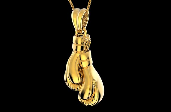 Gold Boxing Gloves Pendant Silver 925 
