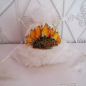 Von Hand bemalt, Hut, Mütze, Hut mit Sonnenblume, Sonnenblume Hut, handbemalt Wintermütze