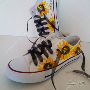 Sunflower Sneakers Hand Painted Floral Shoes Sunflowers Art - Etsy