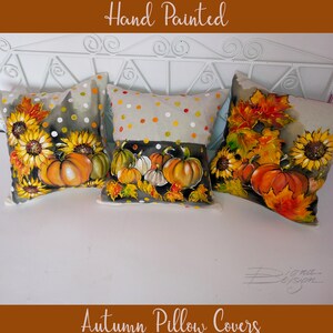 Hand-Painted Pumpkin Pillow Cover: Fall Thanksgiving Decor
