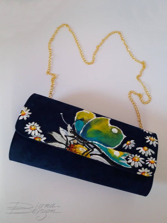 hand painted clutch