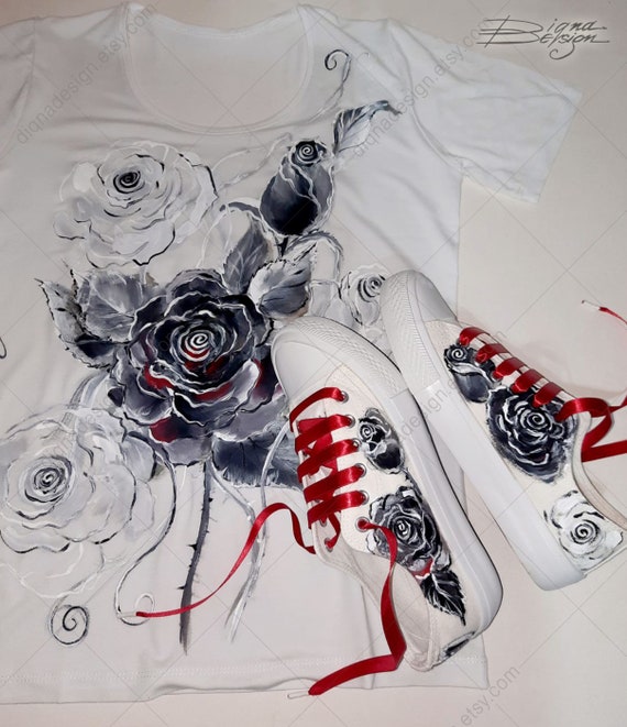 Rose outlet painted shoes