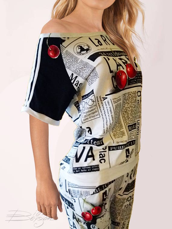 Hand Painted Two Piece Set, Handpainted Cherry Set, Two Piece  