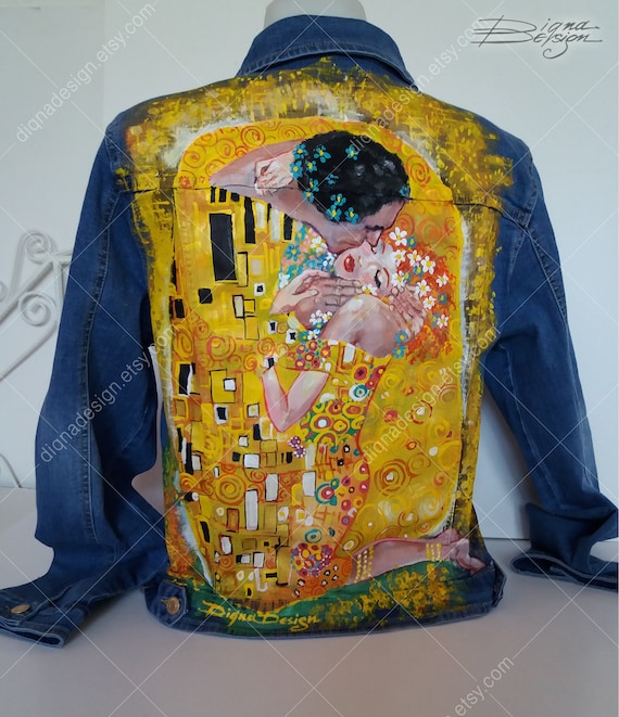 Etsy painted cheap denim jacket