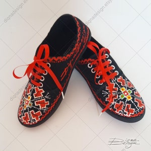 Hand Painted Sneakers, Bulgarian Embroidery Shoes, Ethnic Sneakers, Hanpainted Shoes, Painted Bulgarian Embroidery