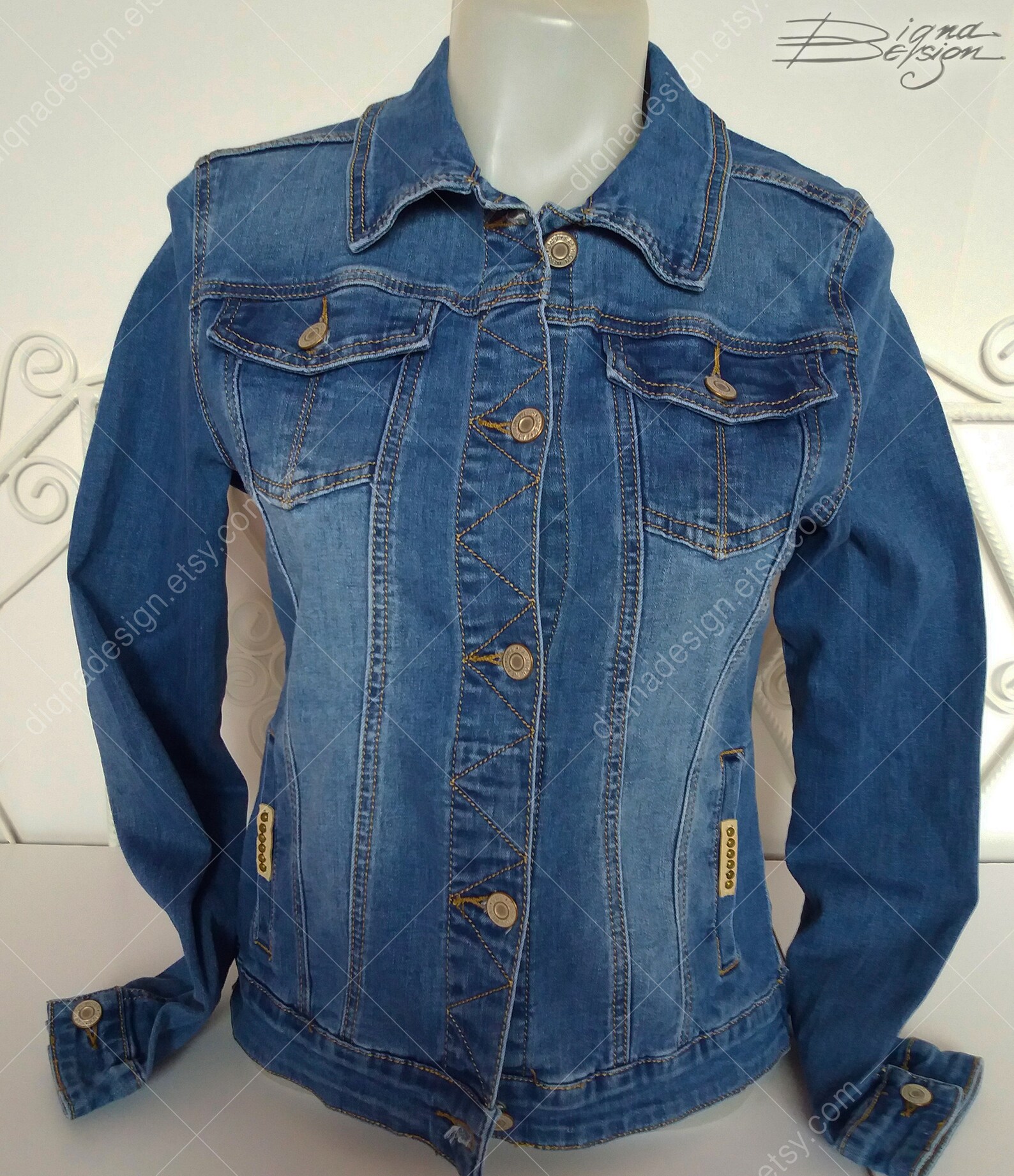 Cornflower Jacket Hand Painted Jean Jacket Cornflower Etsy