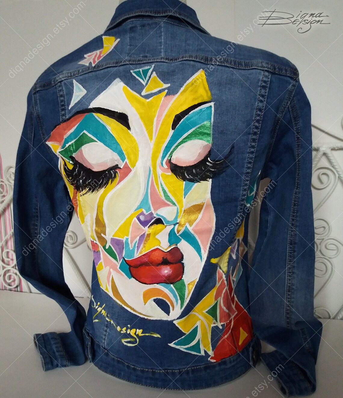 Pop Art Jacket Handpainted Jean Jacket Popart Clothing Etsy