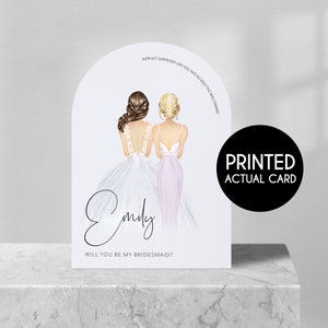 Bridesmaid Maid of Honour Proposal | Card | Personalisable Arch Illustrated Dress | Card For Proposal Box | Arch Invite | Arch invitation