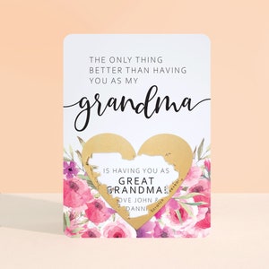 Pregnancy Announcement | Card | The Only Thing Better Floral Pregnancy | Scratch To Reveal | Baby Announcement | Card For Pregnancy