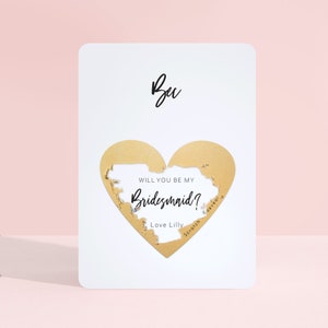 Bridesmaid Proposal | Card | Simple Name | Personalised | Scratch To Reveal | Will You Be My Bridesmaid? | Maid of Honour | Honor