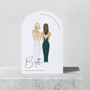 Bridesmaid Maid of Honour Proposal | Card | Personalisable Arch Illustrated Dress | Card For Proposal Box | Arch Invite | Arch invitation