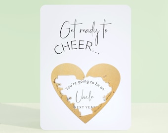 Pregnancy Announcement | Card | Get Ready To Cheer... | Scratch To Reveal | Baby Announcement | Card For Pregnancy | Custom | Any Role