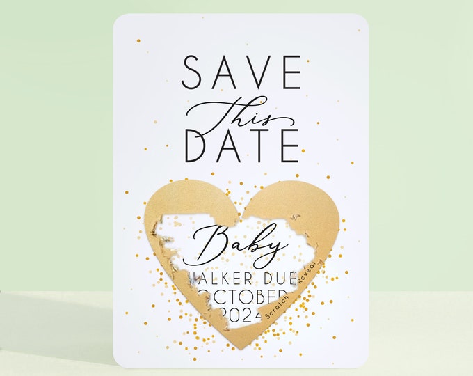 Pregnancy Announcement | Card | Save This Date | Scratch To Reveal | Baby Announcement | Card For Pregnancy | Custom Names