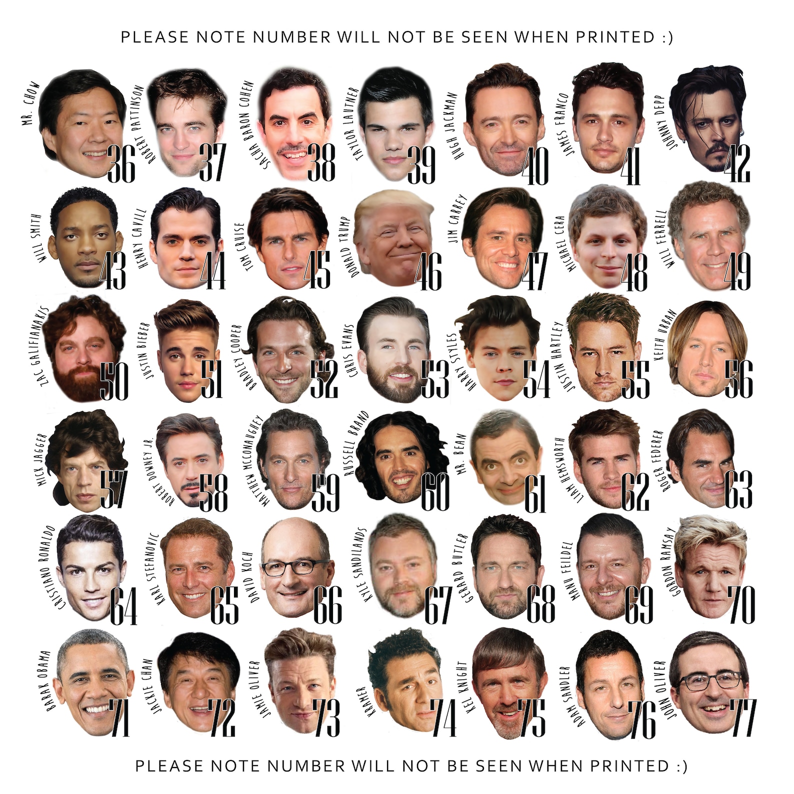 Celebrity Heads Game V2 Who Has The Groom Scratch To Etsy