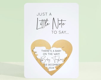 Pregnancy Announcement | Card | Just A Little Note To Say | Scratch To Reveal | Baby Announcement | Card For Pregnancy