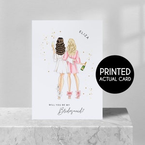 Bridesmaid Maid Of Honour Proposal | Card | Personalisable Illustrated Robes | Card For Bridesmaid | Maid of Honour | Card For Proposal Box